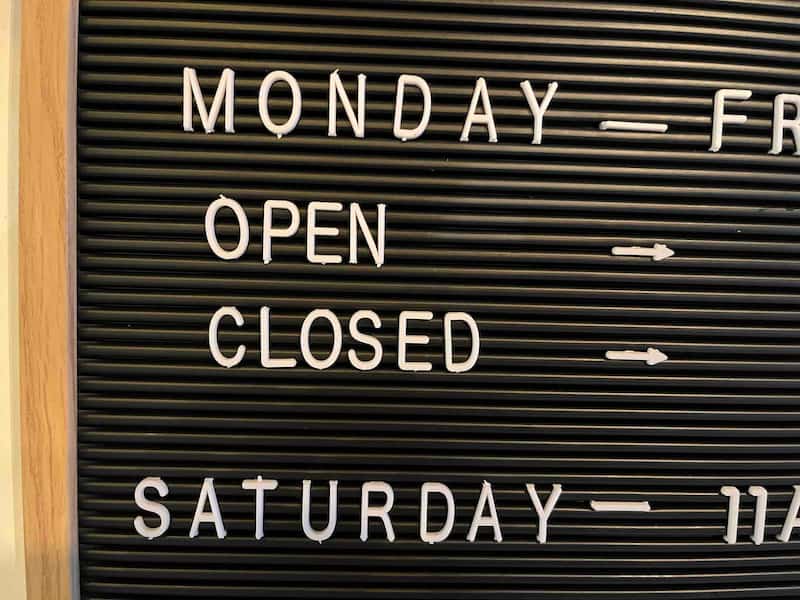 Store sign with Open and Closed