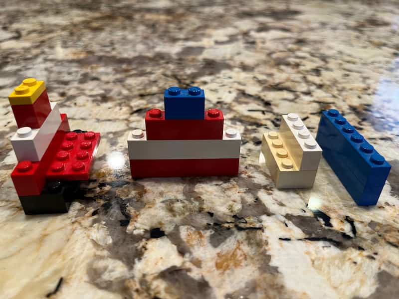 Lego bricks that make shapes