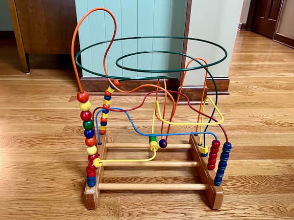 Toy with twisting pipes 